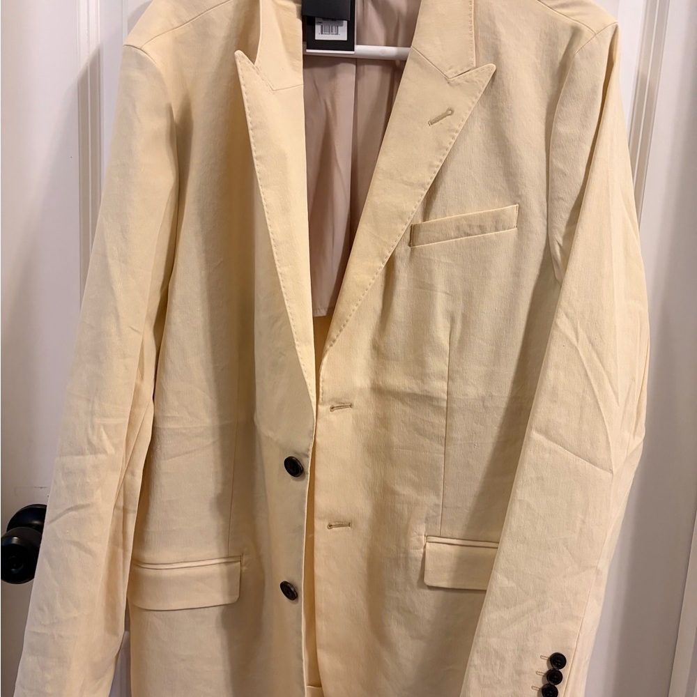 *NEW* RHONE Cream linen amalfi blazer 44R